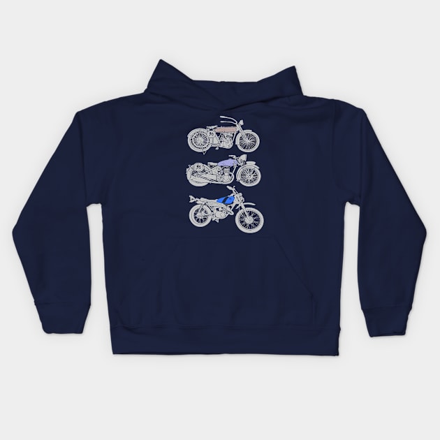 three bikes Kids Hoodie by Brainable ART